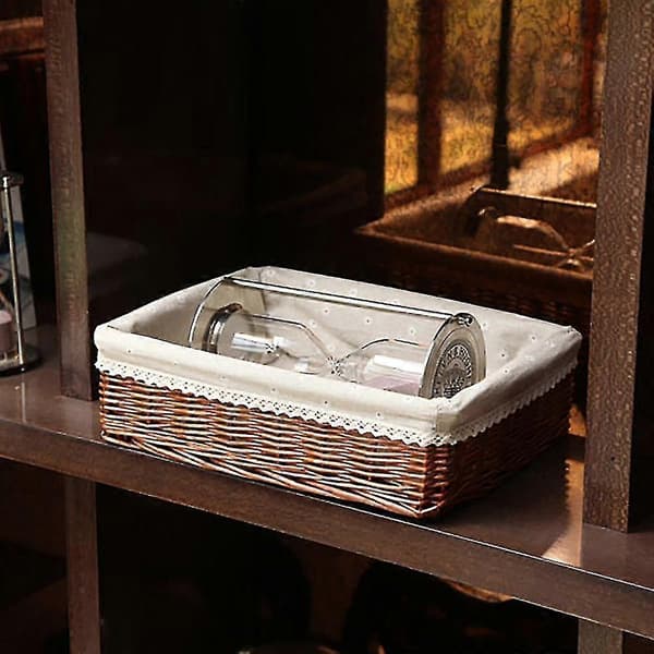Handmade Wicker Storage Basket Bread Basket Fruit Basket Serving Baskets For Home Kitchen Desktop Cand (haoyi
