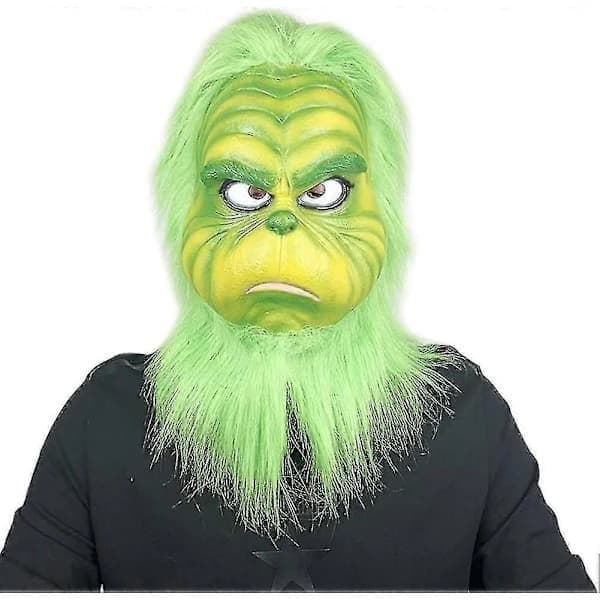 Jul Grön Tomte Latex Mask Universal Storlek Halloween Cosplay Kostym_Kvalitetspresenter