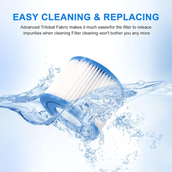 4 stk. filterpatroner til boblebad, filterpatron, erstatningsfilter til Best-way filterpatron VI, filterpatroner til boblebad til L-a-y-Z-Spa Miami 4pcs