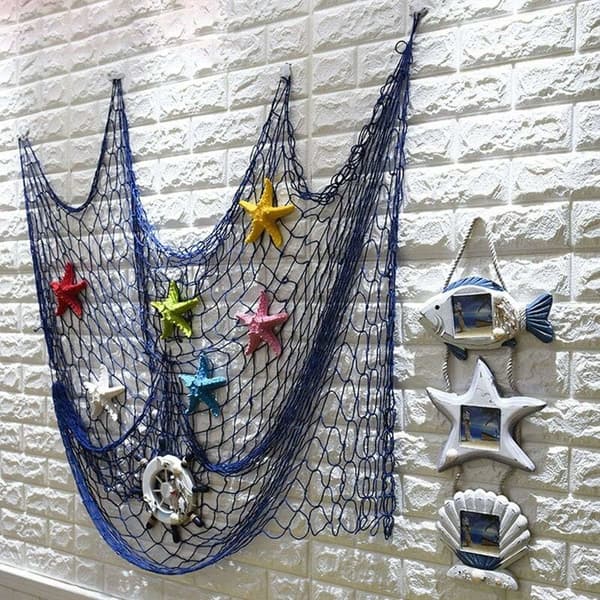 Decorative Fishing Net, Mediterranean Wall Decor Pirate Beach Theme Party Decorations KLB
