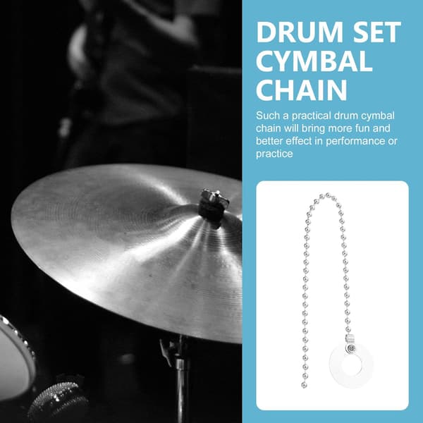 Professional Silver Cymbal Sizzler Chain for Drum Cymbals, Alloy Extension Accessory