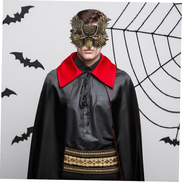 Owl Realistic Adjustable Animal for Halloween and Masquerade Parties Soft PU Leather Cosplay Accessory