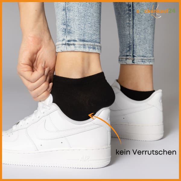 10 par sneakersokker til mænd og kvinder sort bomuld