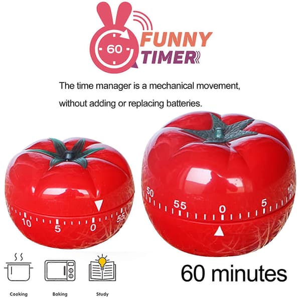 Tomatformet Køkkenur Madlavnings Timer Påmindelse Alarm 1 Minut til 60 Minutter Justerbar Nedtællingsur Mekanisk Timer KAESI