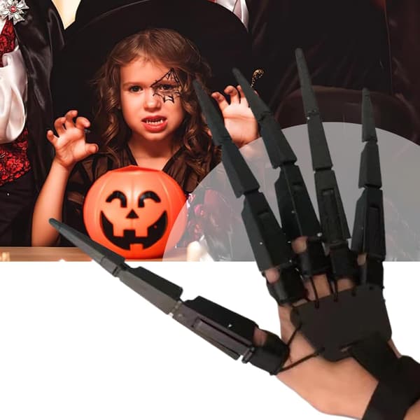 Halloween Articulated Finger Extensions - Horror Skeleton Bone Claw Hand Flexible Fingers - Cosplay Props Masquerade Accessories