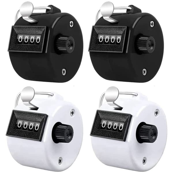 4-pack 4-digit clicker counters, portable mechanical tally counters