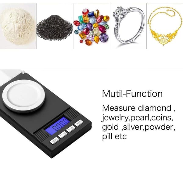 Pocket Scales 50g / 0.001g Digital Milligram Scales with LCD Display Precision Scales KLB