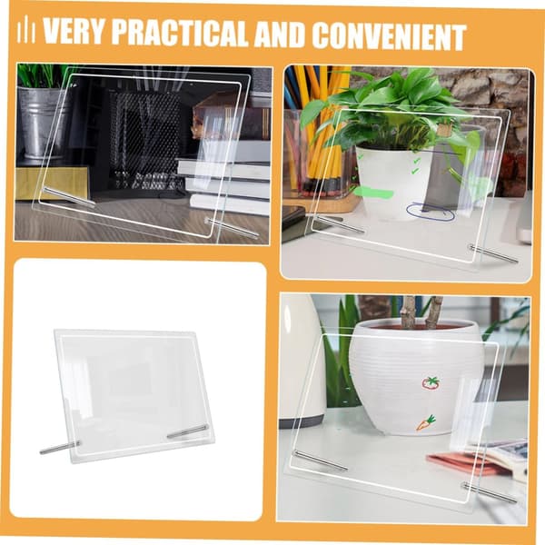Akryl Dry Erase Skrivbordsbräda med 2st 7cm Pins Memo Skrivbräda