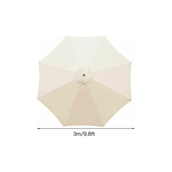 3m Parasol Cover - Waterproof Double-Layer Polyester - UV Resistant - Compatible with 8 Ribs - Easy Tool-Free Installation