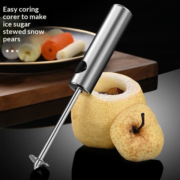 4-piece Stainless Steel Core Remover Set Kitchen Tool for Fruit Vegetables Silver silver