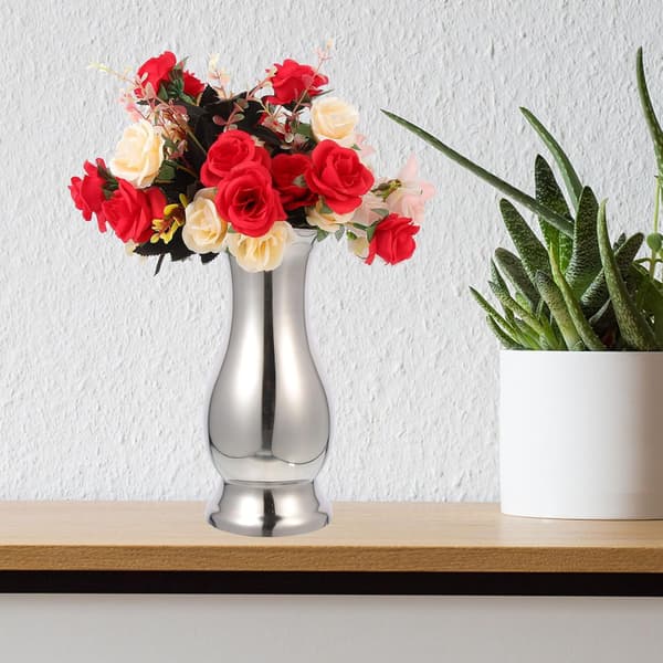 Stainless Steel Vase Flower Arrangement Vase Silver Simple Appearance Creative Art