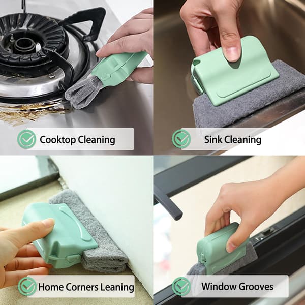 3 Pieces Window Groove Cleaning Brushes and Window Cleaning Tools