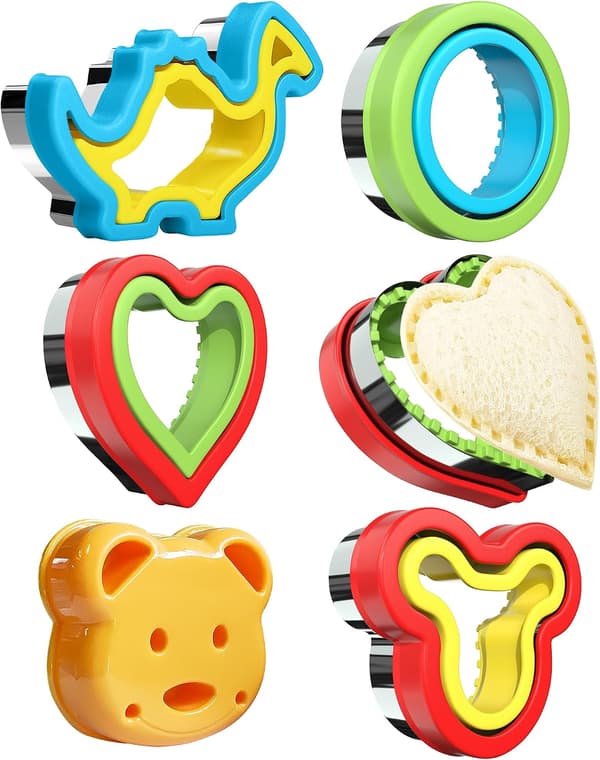 Sandwichkutter og -forsegler for lunsj - 5 stk Uncrustable Maker for matboks og bentoboks - Kakeformer for gutter og jenter