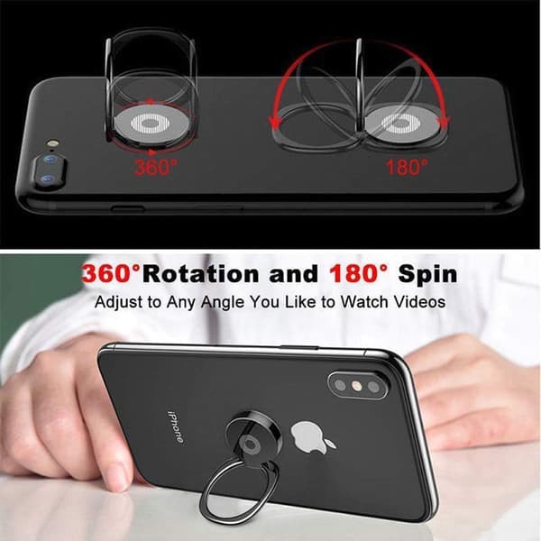 Mobil Ringholder 360° Roterende Finger Grip Ring Stativholder til Alle Android Mobiltelefoner Tablet iPhone