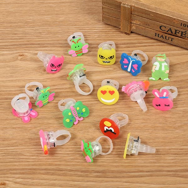 Luminous Rings LED Diamond Flashing Finger Ring for Children B pcs