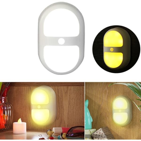 Sensor Light Human Body Induction Lamp Corridor Bedroom Cabinet Lamp LED Energy Saving Silver Warm Yellow Light