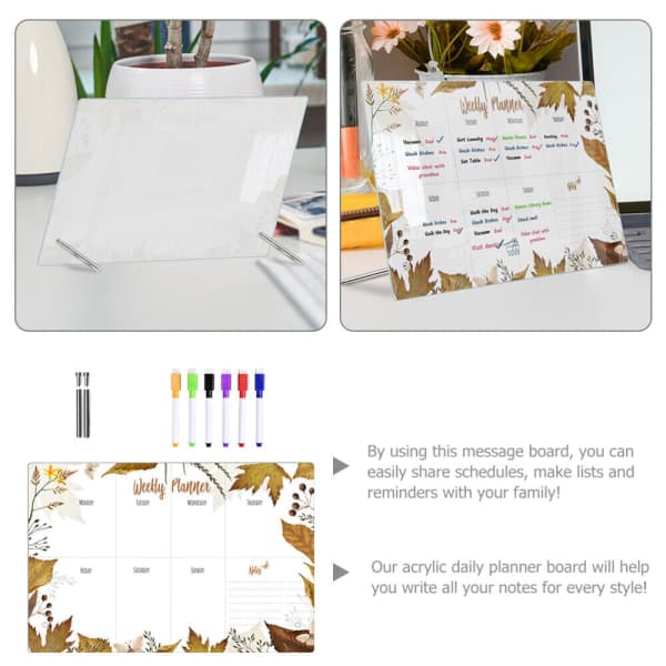 1 sæt whiteboard til skrivebord, whiteboard, memotavle med pen til notater derhjemme