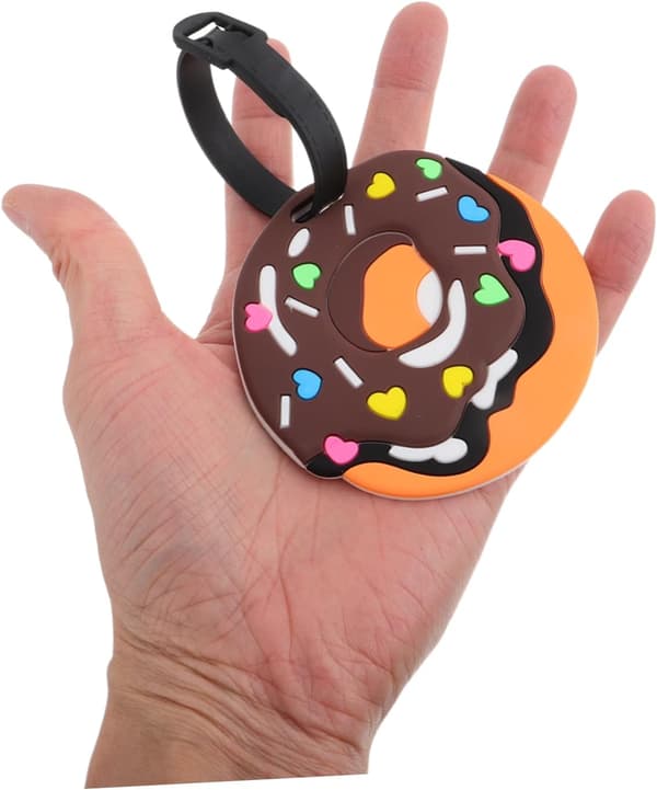 Sjove bagagemærker til kufferter Kvinder Søde tegneserie PVC bagagemærker Donutform