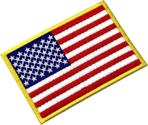 Sæt med 5 amerikanske USA flag broderede velcrobånd