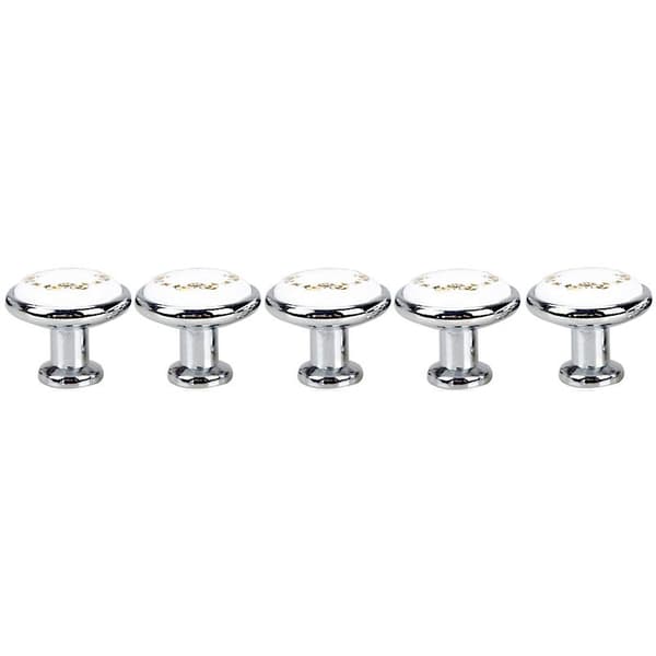 5X Ceramic Wardrobe Drawer Cabinet Pull Handle Knob (Silver)