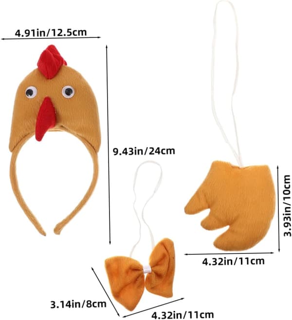 Chicken Costume Set for Adults Adorable Chicken Headband Bow Tie and Tail
