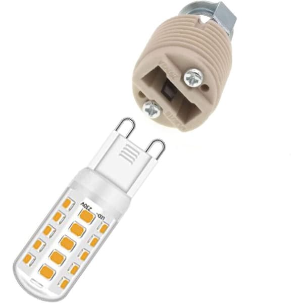 Set of 6 G9 Lamp Holders with Bracket, G9 Threaded Ceramic Halogen Socket with Ring - for LED, CFL, Halogen Bulbs