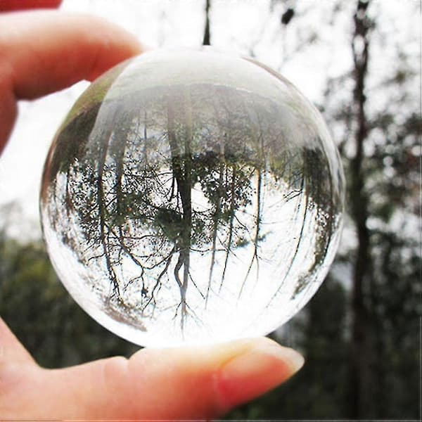 80mm Clear Round Glass Artificial Crystal Healing Ball Sphere Decoration