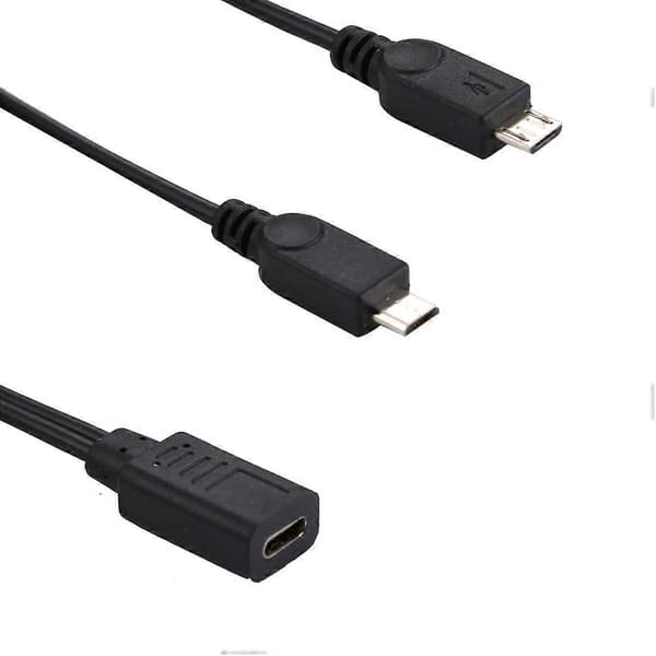 USB-C / Type-C hun til 2 x Micro USB han adapter Y-kabel, total længde: ca. 30 cm [DB] Ikke specificeret Not Specified