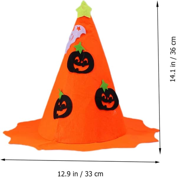 Halloween heksehue for voksne, sesongens oransje tøyhodeplagg