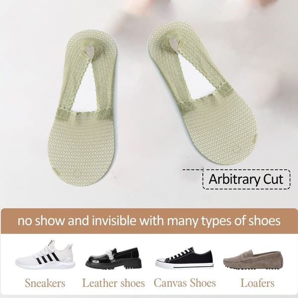 Low-cut Socks Non-slip Breathable Cool Thin Avocado Green for Women KLB