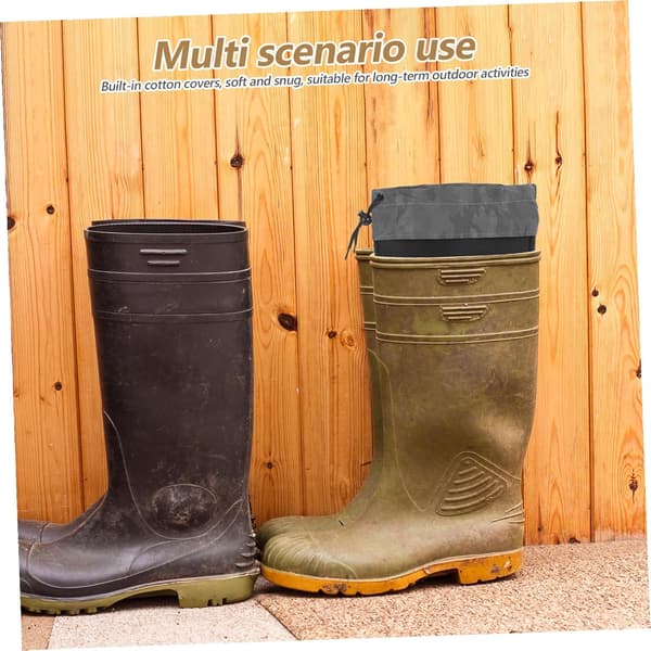 Men's Insulated Winter Boot Liners with Adjustable Cuff, Thick Warm Rain Boot Socks