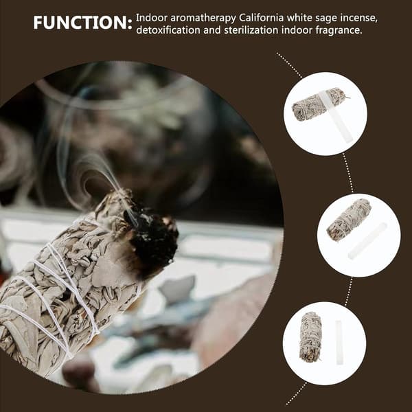 Meditation Incense Sage Bundle with Gypsum for Indoor Environment Cleaning and Bodily Healing