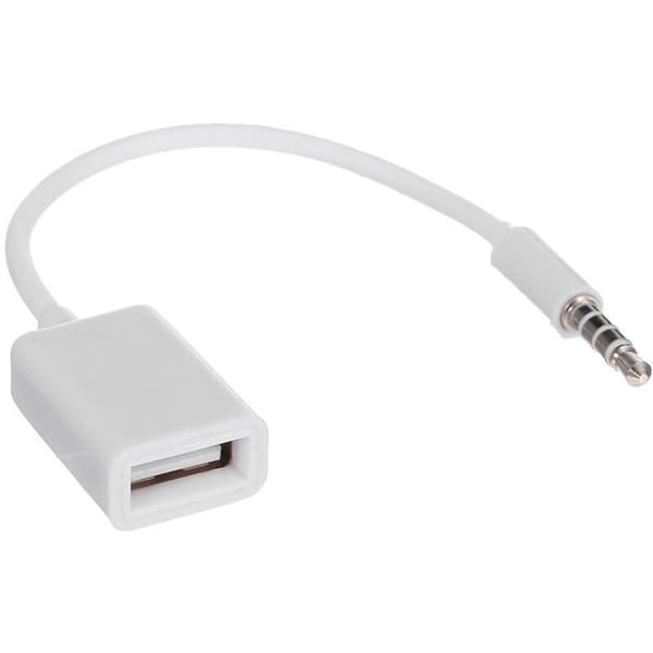 Sort USB Aux-lydkabeladapter 3,5 mm han til 2,0 hun