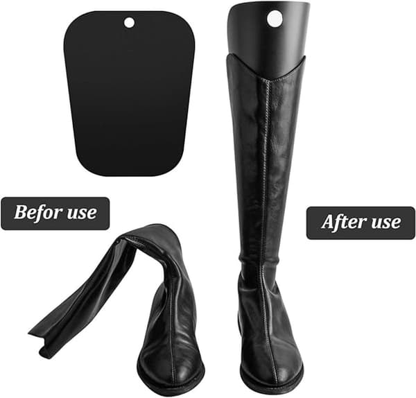 Boot Shapers, Reusable PVC Inserts for Tall Boots and Ankle Boots, Helps Prevent Creases, 16-Pack, Black, 13.86 Inches, One Size