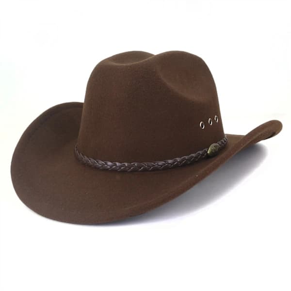 Cowboyhatt dame herre westernhatt bred brem med stropp