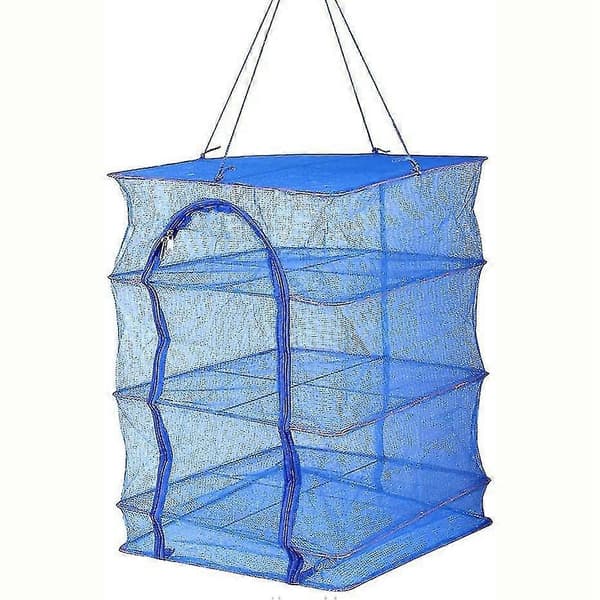 1 pc Foldable 3-layer Drying Rack for Vegetables, Fish, Dishes, Hanging Drying Net, Nature
