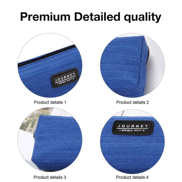 Creative Simple Pencil Case in Royal Blue Striped Oxford Fabric KLB