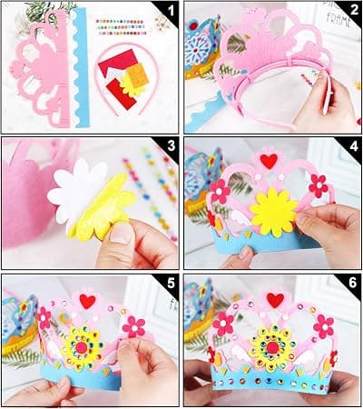 Barn Craft DIY Krona 4 kpl, Prinsessa Tiara Diadeemi Askartelutarvikkeet