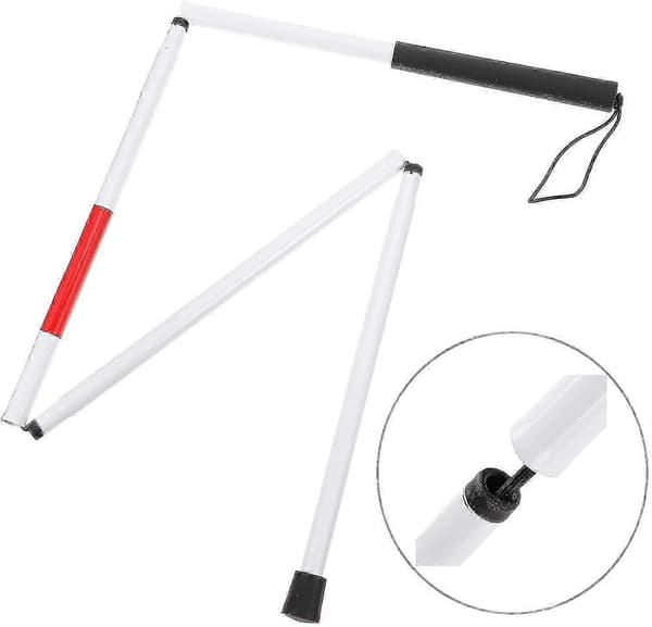 Blindestok, hvid stok, spadserestok til blinde, sammenklappelig blindestok