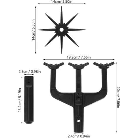 Manuell hageredskap for jordfreser og multifunksjonell lufter