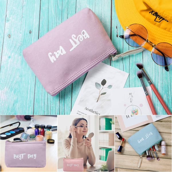 Rosa, Blå, Lilla - Kosmetiktaske til kvinder, makeuptaske, porta