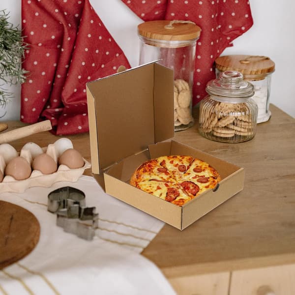 10 Pcs Kraft Paper Pizza Boxes 6-inch Takeaway Containers Pizza Boxes