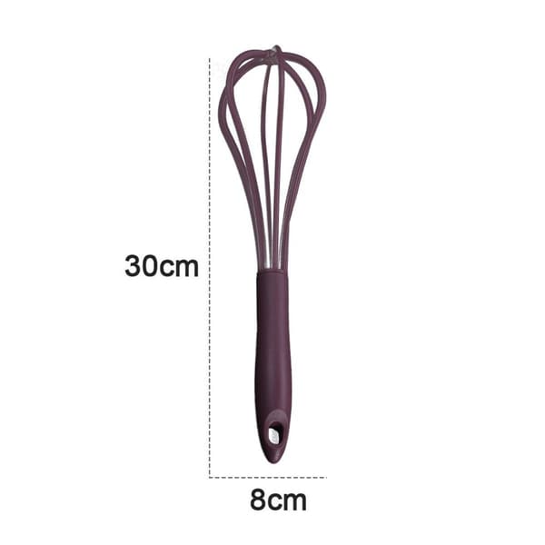 Smart Tool Silicone Whisk Durable Practical Heat Resistant Red Brown