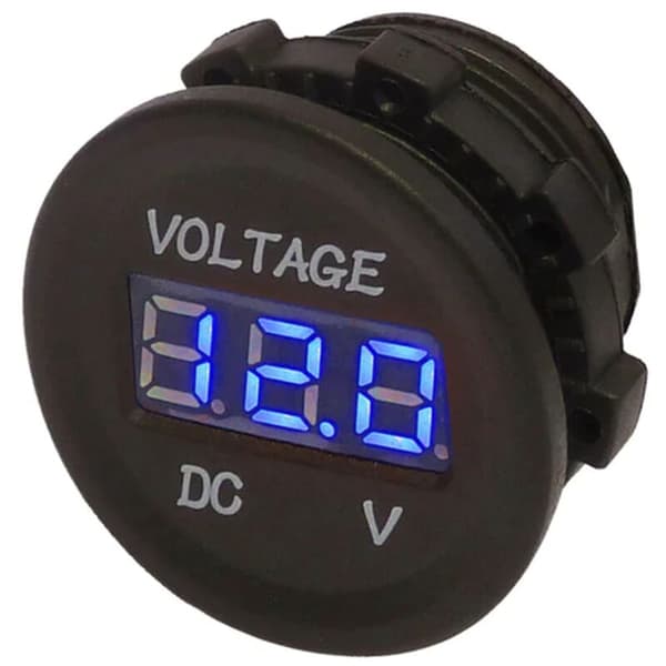Digital spændingsmåler display voltmeter panel DC 12V LED til lastbil motorcykel køretøj båd ATV UTV blå