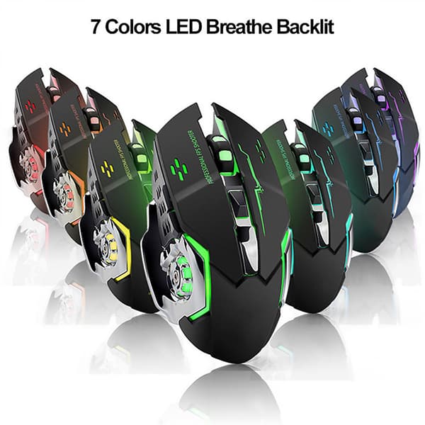 Rechargeable X8 Wireless Gaming Mouse Silent LED Backlit USB 1800DPI Optical Ergonomic Gaming Mouse