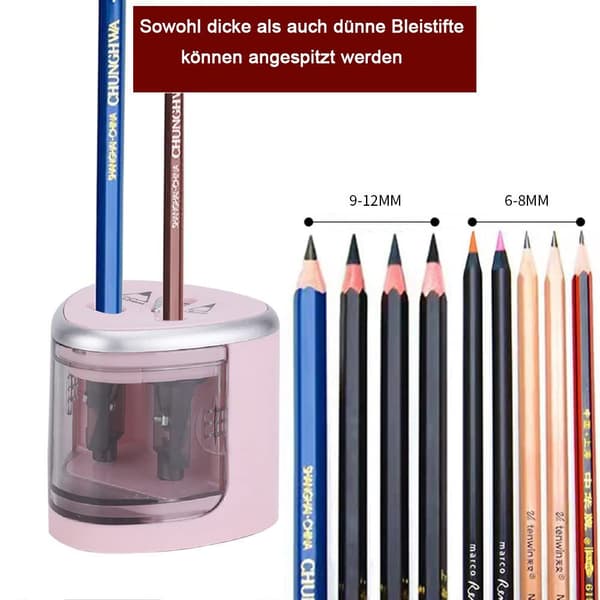 JIJICZ Electric Pencil Sharpener for Kids Battery Operated Small Double Hole Sharpener