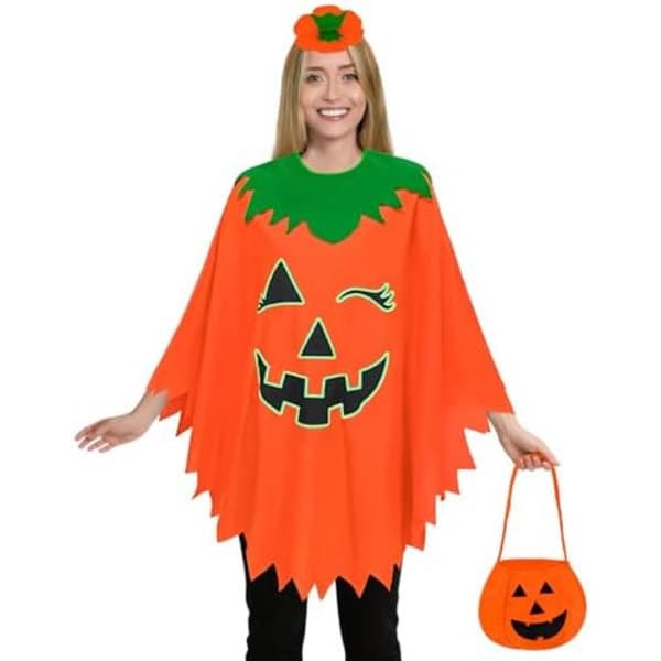 Yezmo Græskar Tilbehør, til Halloween med Slikpose og Hårbånd til Voksne Kvinder og Mænd, Cosplay til Voksne Kvinder