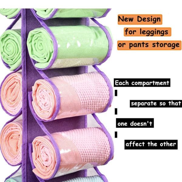 T-shirt opbevaringspose opbevaringsbøjle 24 rum, lilla