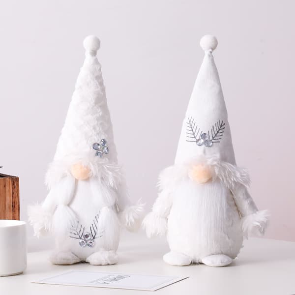 2 st juldekorationer plysch tomte docka prydnad jul ansiktslös docka