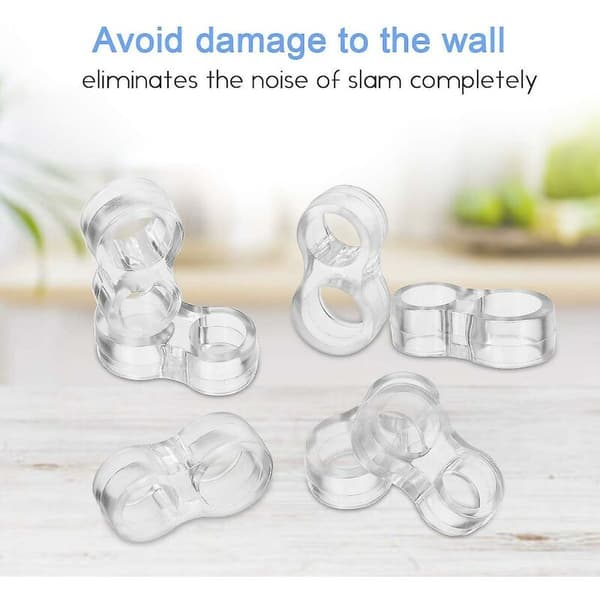 6 stk. dørstoppere for PVC-håndtak / liten silikon dørstopper / dørstopper giftfri transparent